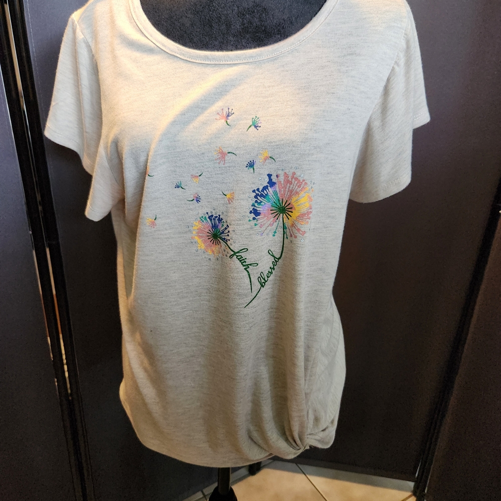 Women's Beige Dandelion Graphic Tee